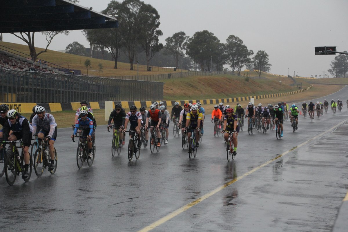 QuayConsulting's tweet photo. So great to see the riders out on a very wet track … but no one’s complaining. We’re all here to #endureforacure. #zerokidscancer #teamquay https://t.co/FYYaOb9Poa
