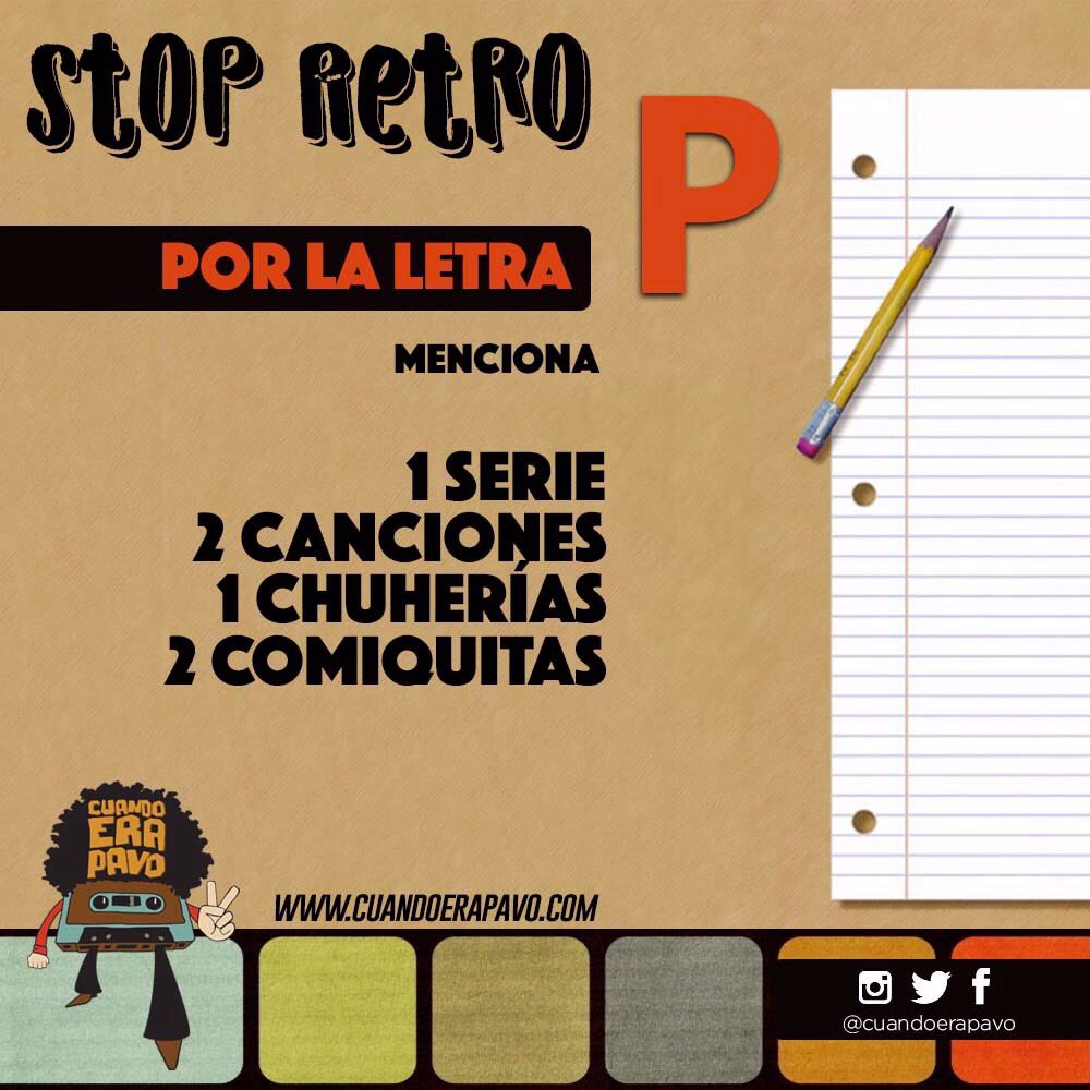 cuandoerapavo's tweet photo. Jugamos #stopRetro por la letra P 1 serie, 2 canciones, 1 chuchería y 2 comiquitas https://t.co/a1clyln1K2