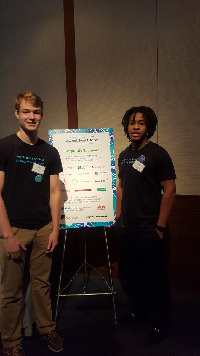 FacingHistoryNY's tweet photo. A couple of our student leaders helping us out tonight. Thank you!! #facingtoday https://t.co/xBV2tpKogS