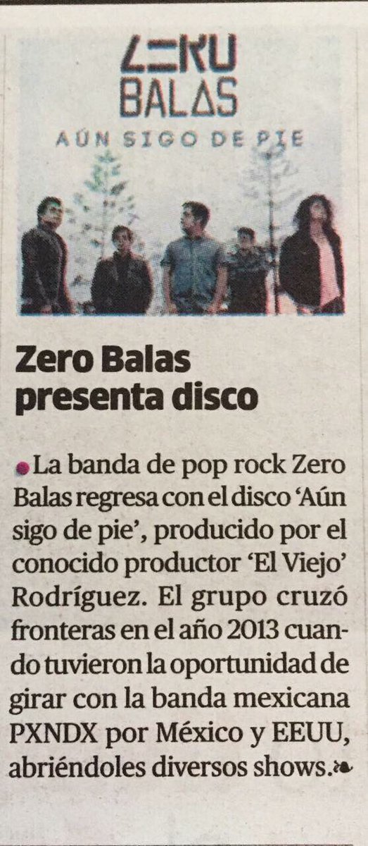 zerobalasmusica's tweet photo. Gracias diario #LaRepublica!! https://t.co/AWLjglSkUl