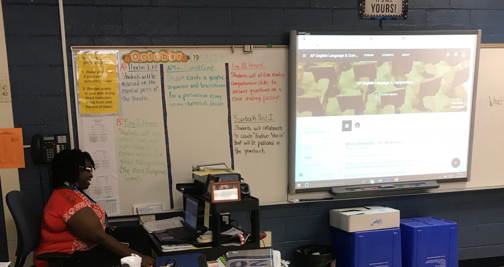 Mister_Kelly's tweet photo. Mrs. Lambright was excited to share w/ me how she's been using @GoogleForEdu Classroom w/ her Ss at Cross High #CHSTrojans #GoogleClassroom https://t.co/luIGLQ94UI