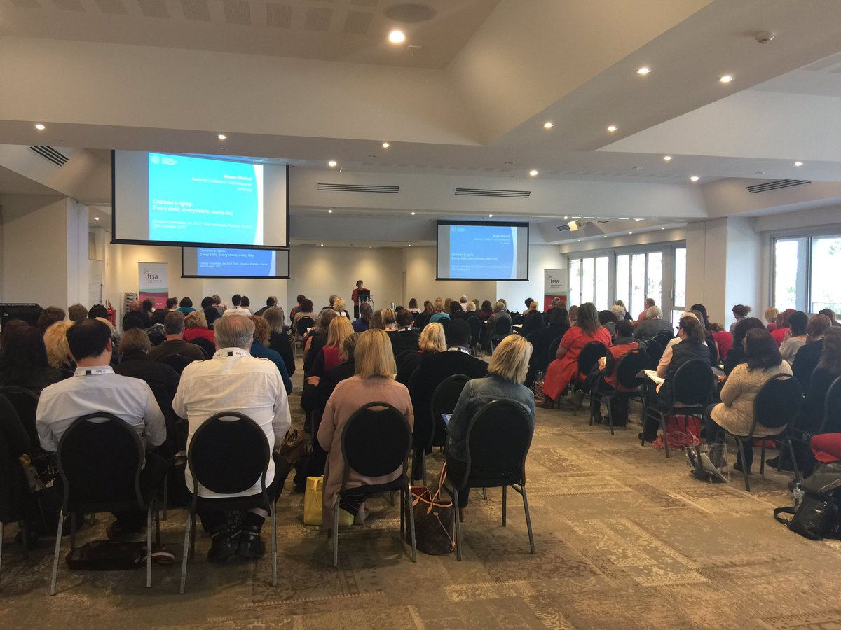 FRSAust's tweet photo. 'Children's rights, children's voices and their futures' #CIP2017 @MeganM4Kids National Children's Comissioner @AusHumanRights https://t.co/q0QLowFqVM