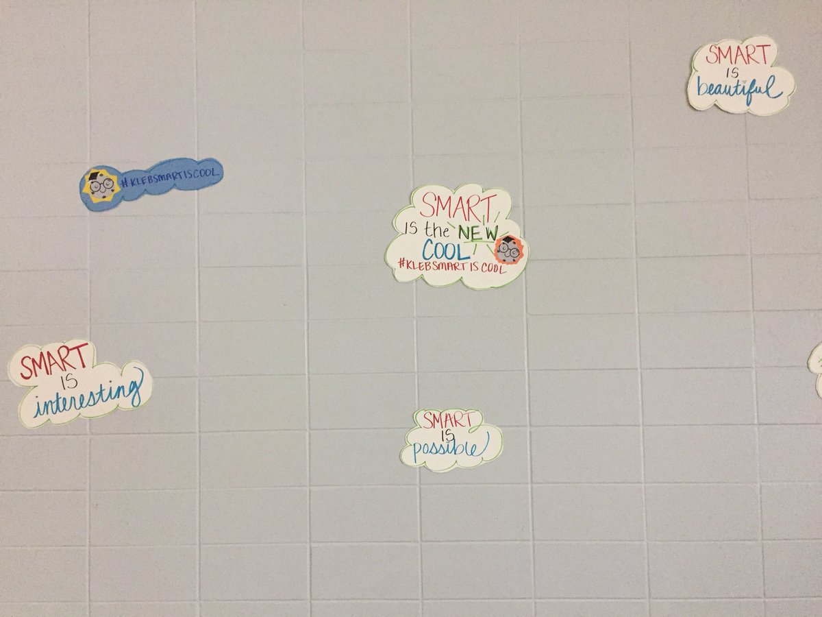 alexnlammers's tweet photo. Shout out to @MSolomonKleb for starting a new campaign #klebsmartiscool @KlebKISD. Look for them all over the building! #BuildingSuperCUBs https://t.co/EPlpYwPUKe