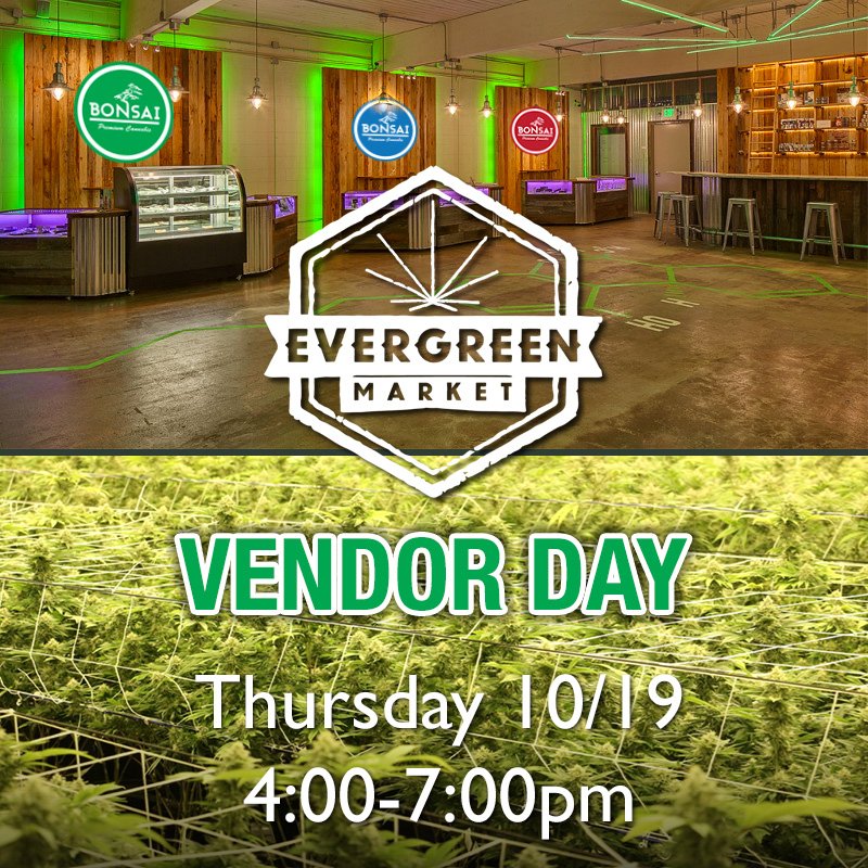 Vendor day today at The Evergreen Market at the Renton Airport! Come in for product specials and to meet the crew today from 4:00-7:00pm.