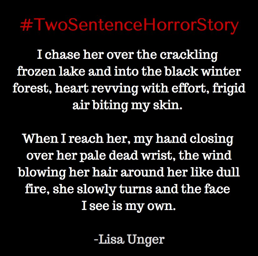 goodreads's tweet photo. Another chilling #TwoSentenceHorrorStory—this one from Ink and Bone author @lisaunger #HorrorWeek https://t.co/hNCoWkK79u