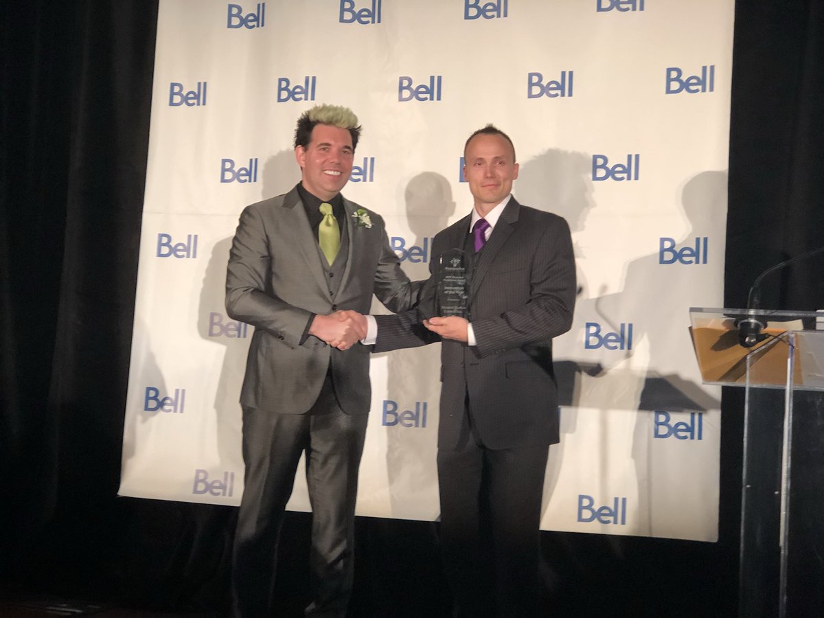 AndieGust's tweet photo. So exciting to see our @TreefrogCEO present our client @Myostat with the Innovation of the Year award at Newmarket’s #BEA2017! @Treefrog https://t.co/kWmyGbjAUw