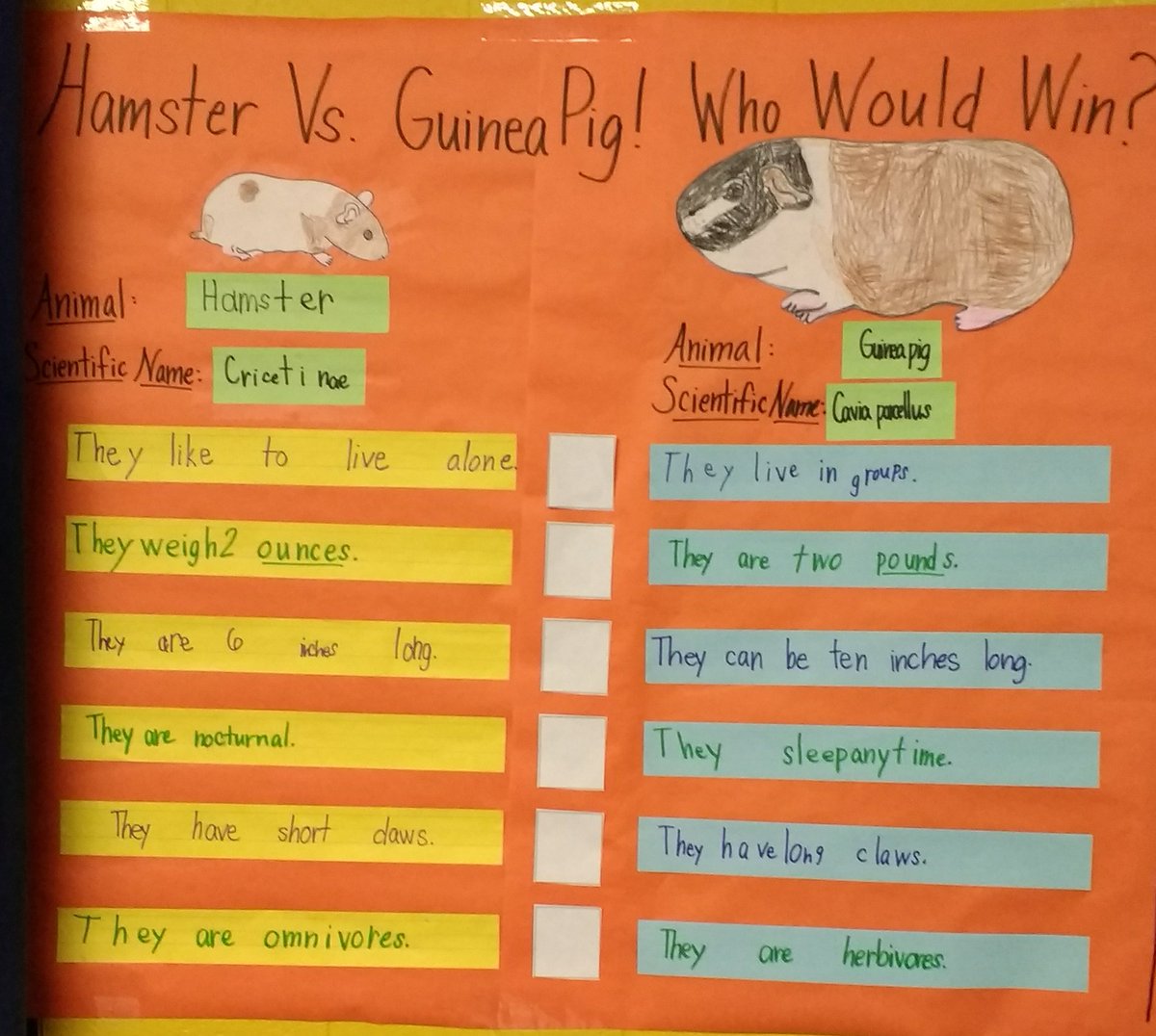 GES_Fegley1st's tweet photo. Who Would Win?! First Grade was inspired by @jerrypallotta to do research of our own! Psyched to meet him tomorrow! #gwdes https://t.co/EHQCs9pvHY