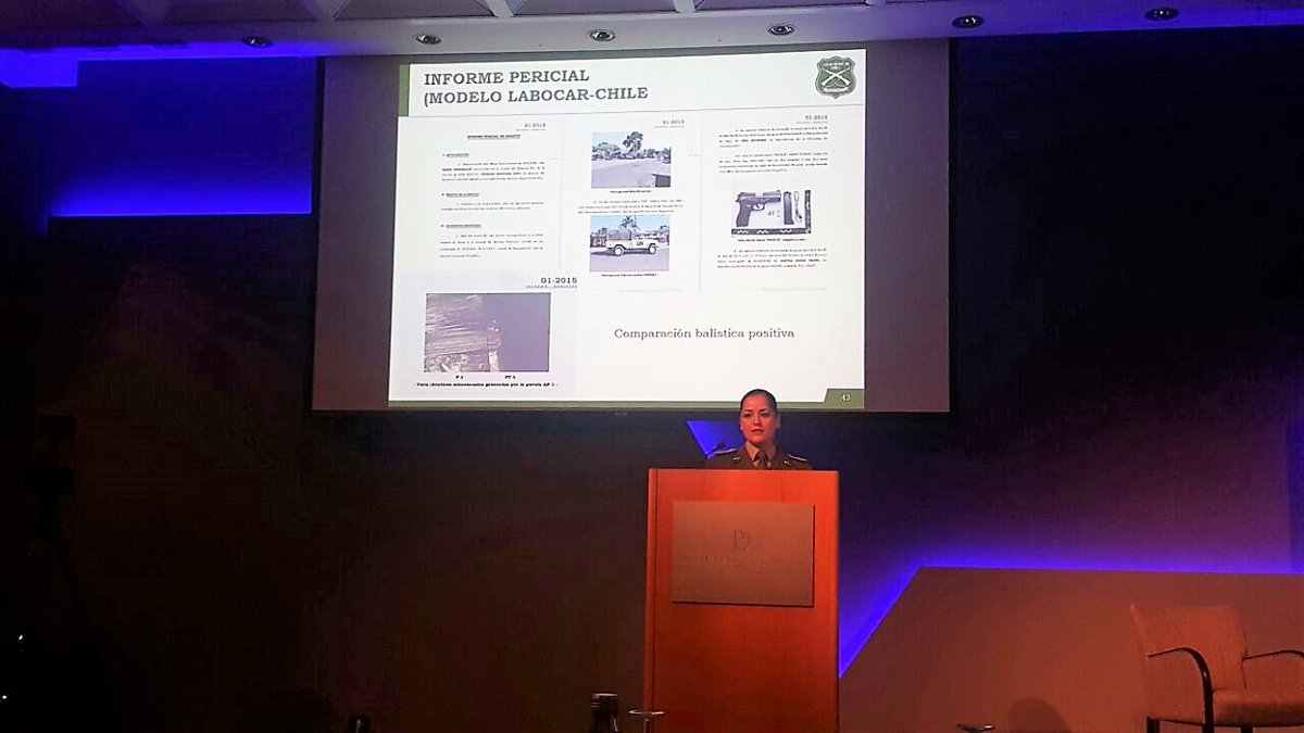 Carabdechile's tweet photo. Cap. Fernández expone en #Iffs2017 #Croacia sobre su experiencia en balística forense en #Haití, donde creó el laboratorio de criminalística https://t.co/y50D9LDdtZ