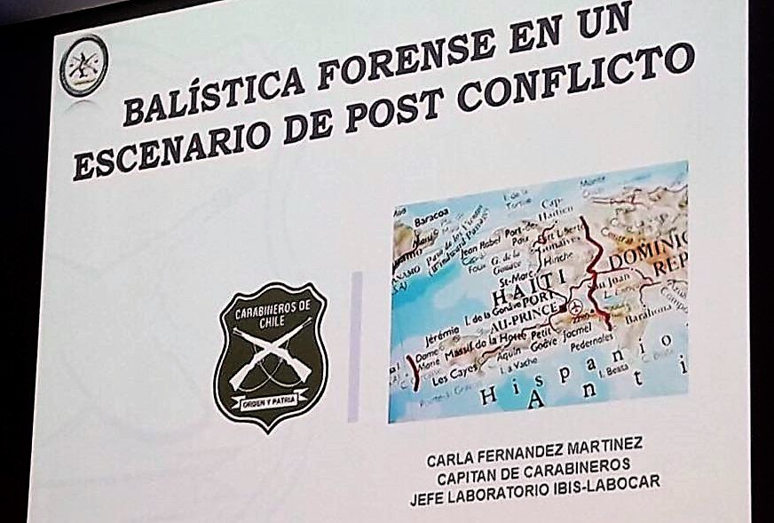 Carabdechile's tweet photo. Cap. Fernández expone en #Iffs2017 #Croacia sobre su experiencia en balística forense en #Haití, donde creó el laboratorio de criminalística https://t.co/y50D9LDdtZ