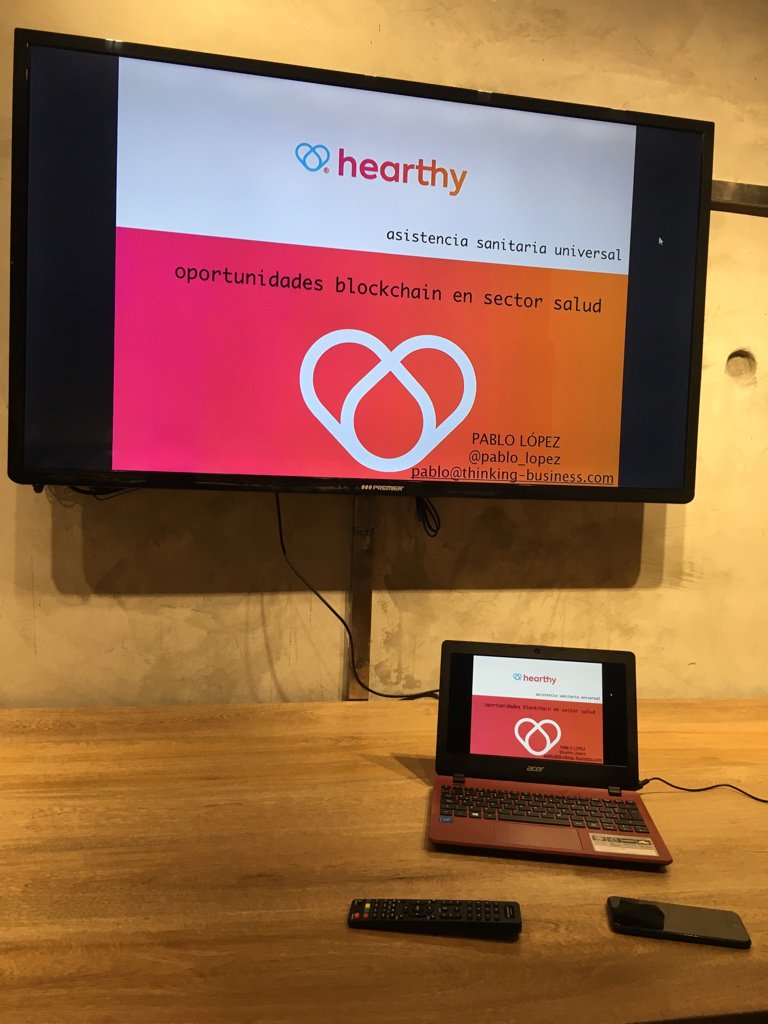 EmbassyPty's tweet photo. Listos para nuestro Meetup semanal hoy con @pablo_lopez  hablándonos de @hearthyco  y su solución #Blockchain para medicina! #Panama https://t.co/34O3MKgCvW