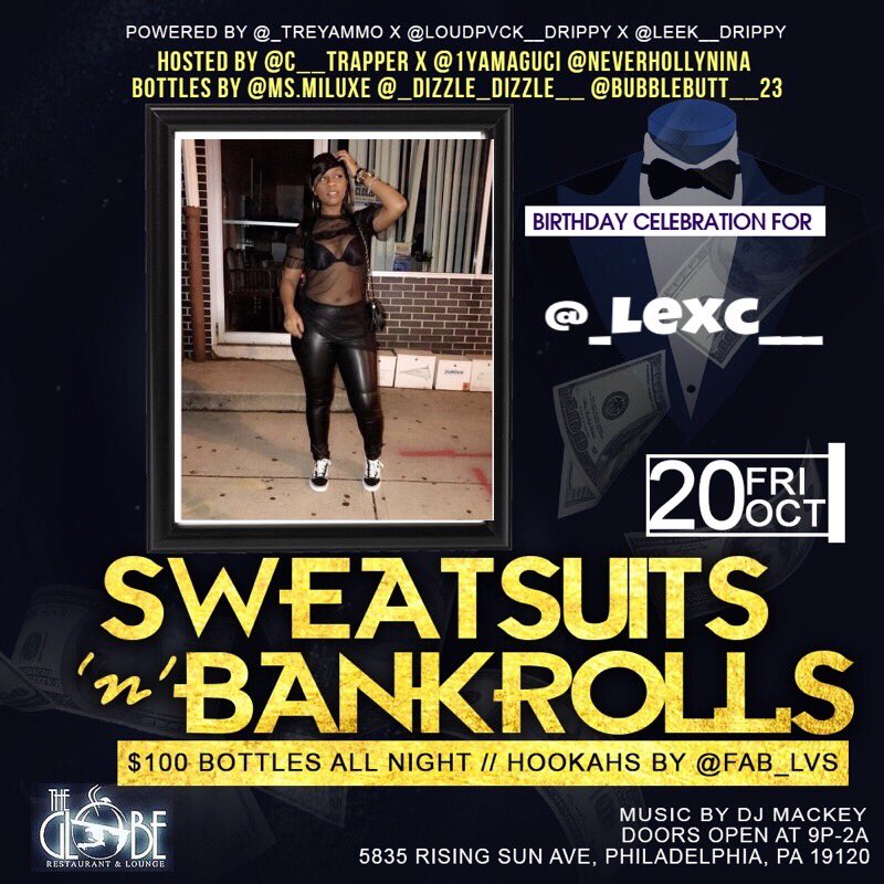 _treyammo's tweet photo. Globe Lounge tomorrow Night Birthday Bash For @hermosa_101 &amp; @_lexc___ Don’t Miss This Movie 🎥🎥🎥🎥🎥 https://t.co/5I23clb636