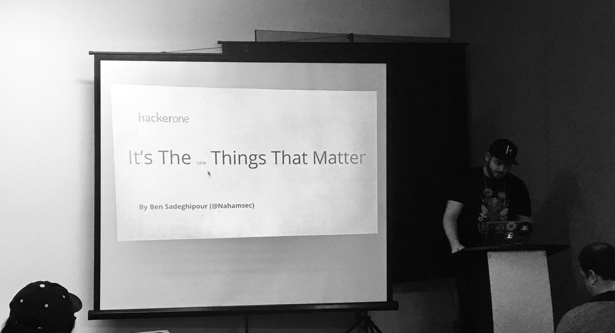 Hacker0x01's tweet image. It’s the little things... @NahamSec’s talk at @shellc0n with a trivia winner winning the Phantom3 Drone!🚁 Congrats! 🎉 #shellcon2017