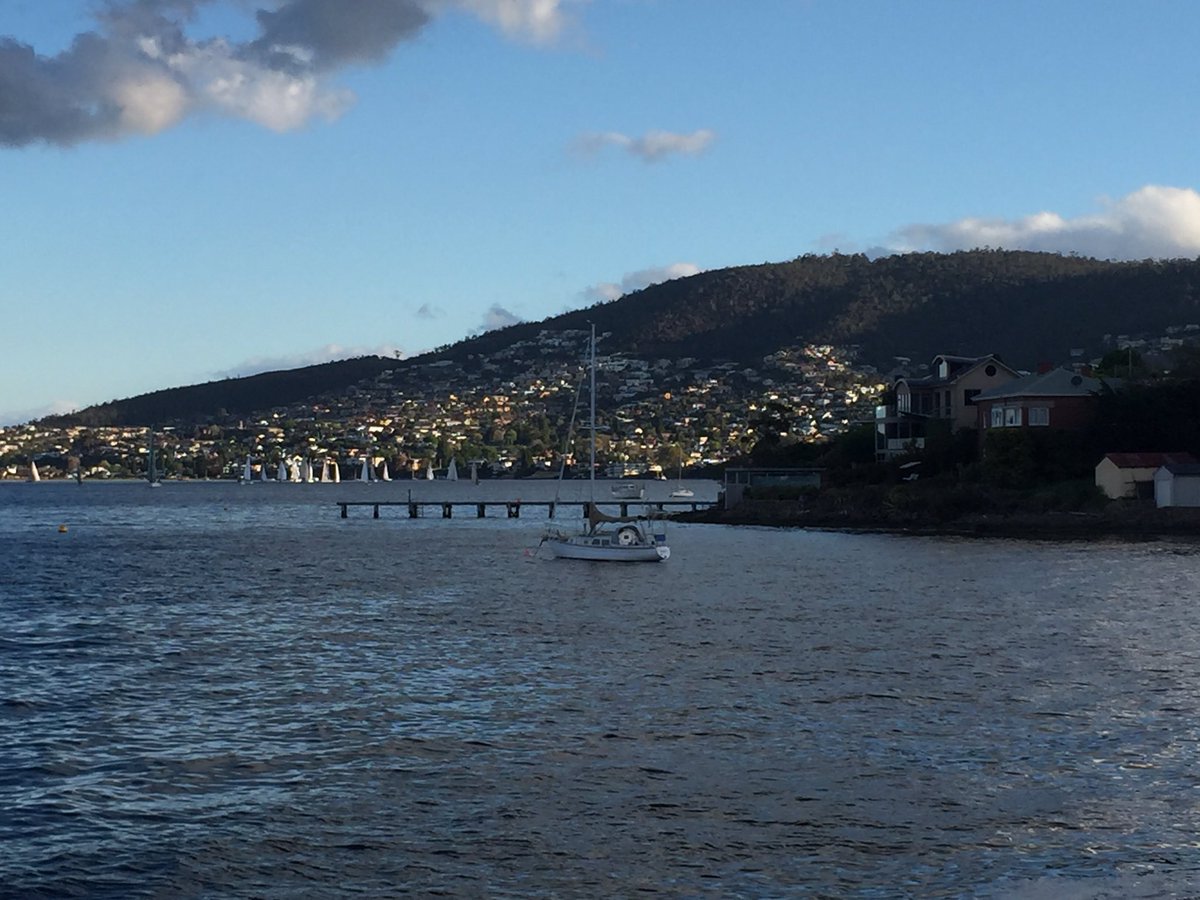 mariemcinerney's tweet photo. Set to leave ridiculously pretty Hobart from #OTCC2017 (a little bit thanks to airlines - all? - with no flight y’day after 4.45) #bitsilly https://t.co/weZPTYiYIF