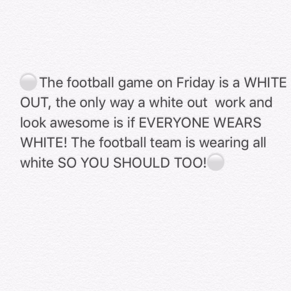 ⚪️⚪️⚪️WEAR WHITE TOMORROW NIGHT⚪️⚪️⚪️