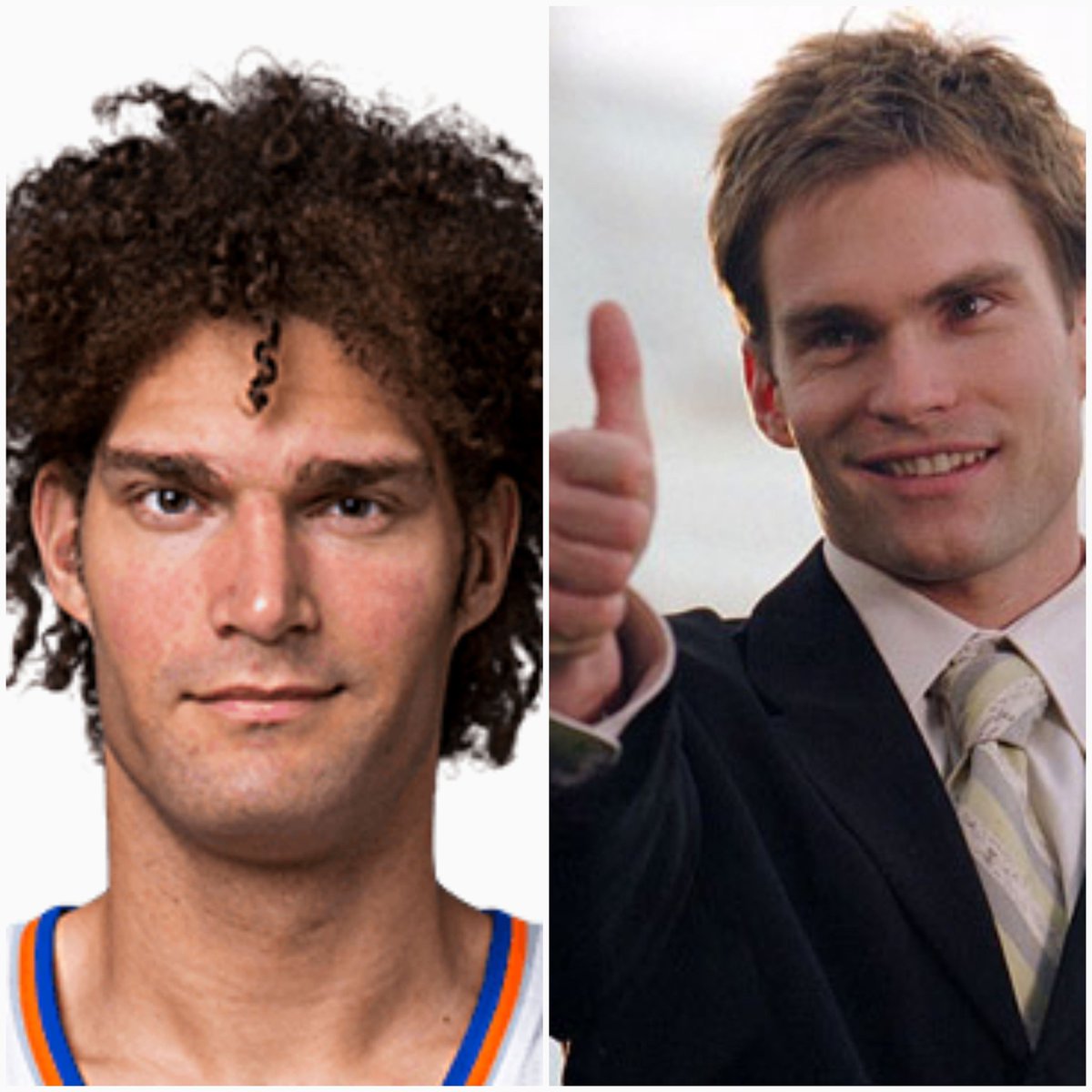 TLTbull's tweet photo. @Matt__Devlin , do you think Robin Lopez could be a long, curly haired Stifler??? #stifler #lookalikes https://t.co/zcRTUUdc6H