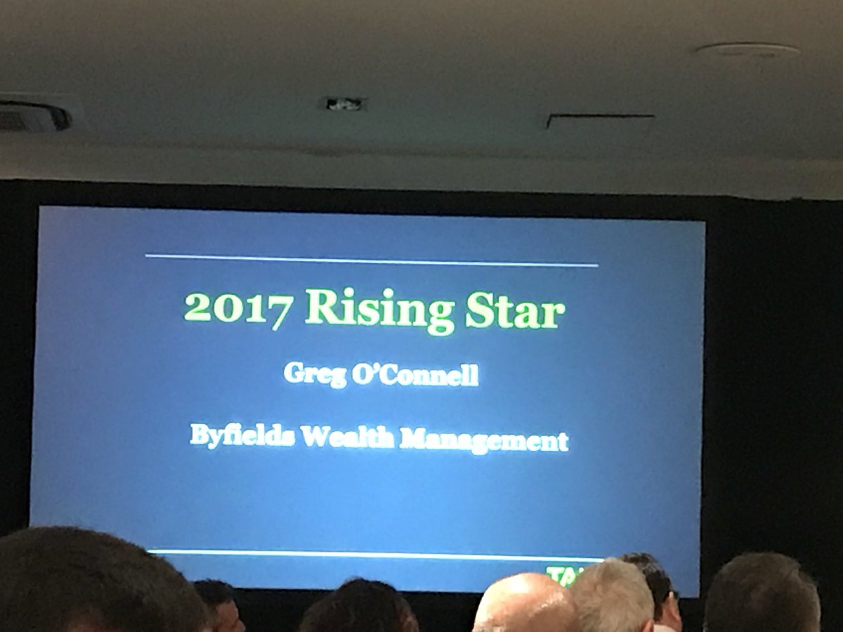 ByfieldsFP's tweet photo. Rising Star #GregOconnell and Practice of the Year #Byfields. @TALaustralia BPP 2017 awards with @dannygreenboxer. #Honoured https://t.co/G1VLRUzZze