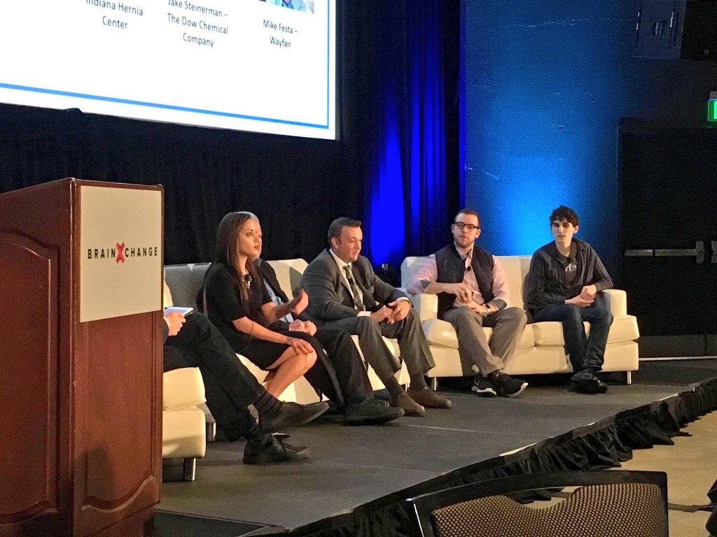 jasteinerman's tweet photo. Great day talking AR and wearable tech at #EWTSFall17 with @Ford @LockheedMartin @Wayfair and @indianahernia @AtheerAiR https://t.co/Fn78MghUVy