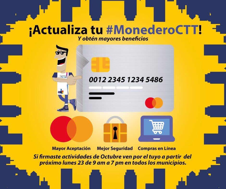 CambiaTiempo's tweet image. ¡El #MonederoCTT se puso más guapo ✌😎! Te esperamos para que lo cambies y disfrutes los nuevos beneficios.