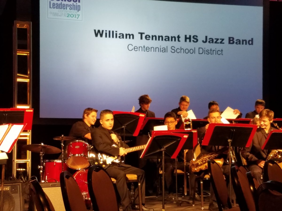 MarkBMiller1's tweet photo. @Centennial_SD @WTHS_Panthers Jazz Band preforming for #PAslc2017 @PasaSupts @PSBA enjoying all that jazz. Directed by Charles DiCarne @PSEA https://t.co/TsMLT33SJM