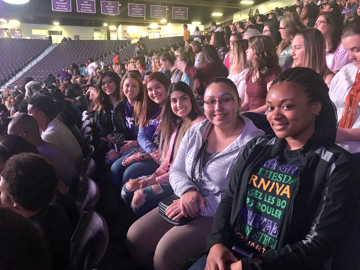 Some of our GenJacks ready to watch the Homecoming StepShow🤘🏼Enjoying the Homecoming festivities! #SFAHoco17 #HOCO17_Genesis