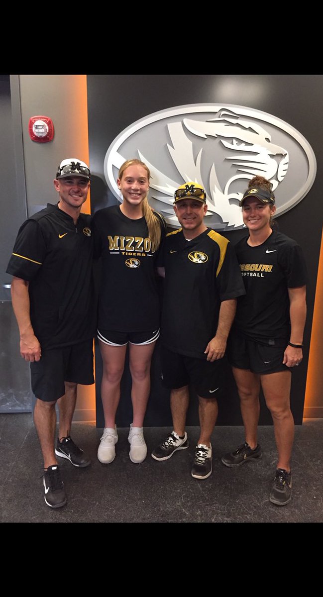karadaly09's tweet photo. So excited to announce that I have verbally committed to the Univerty of Missouri to further my education and softball career 🐯💛🖤 https://t.co/YqNPGuFNTU