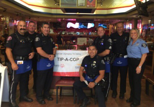 Tip-A-Cop! Chief Castro and GPD officers taking orders at Red Robin - Galleria tonight from 5-9pm.