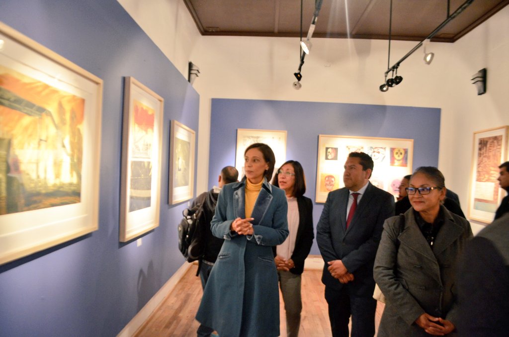 Olaff111's tweet photo. En compañía de Karina Juárez, Dir.ª del #CEARG y Celia Álvarez #CECYTEH inauguramos la exposición "Decantando el Tamiz" en #CCRealDelMonte. https://t.co/wxrjH1nlvV