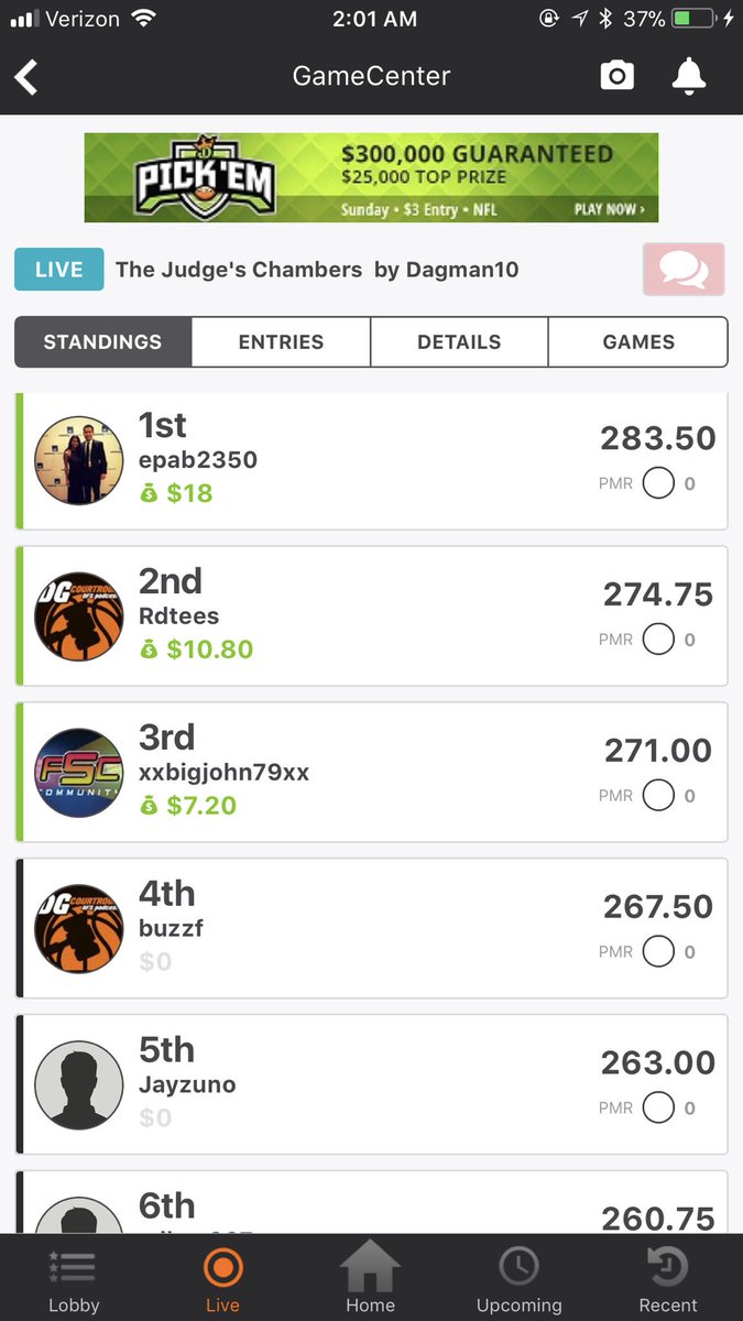 DanielAGreen1's tweet photo. Congrats to “striker15” and @epab2350 for DK #ChambersGlory 🔥👏💰 https://t.co/X1duXrCxh0