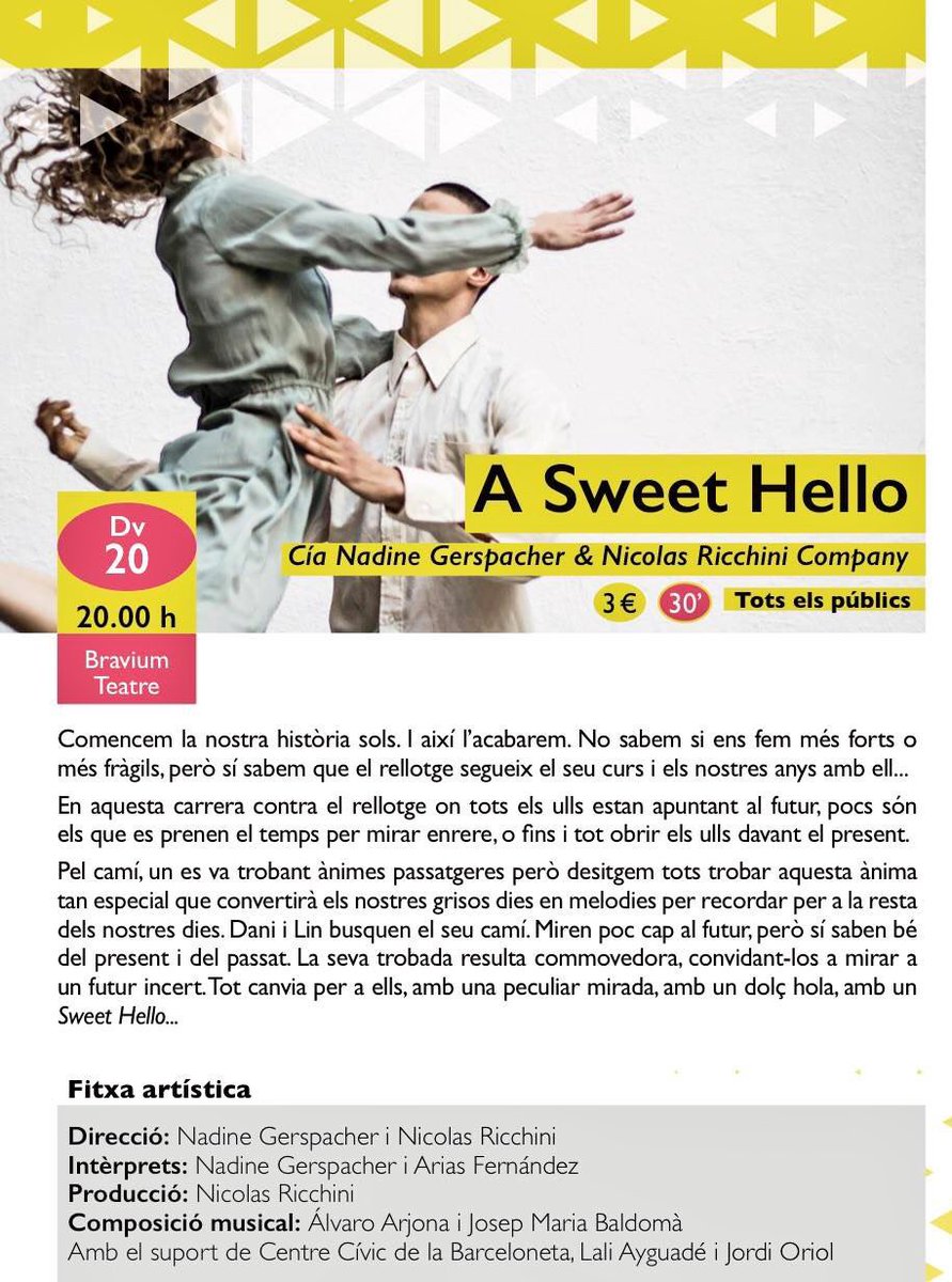 carlotamoragas's tweet photo. I dit això... ➡️ avui donem el tret de sortida al #COS2017 amb @cialaliayguade i Nadine Gerspacher&Nicolas Richinni. IMPERDIBLES! 🙌🏼 Gaudiu! https://t.co/6PD4Yo6u8v