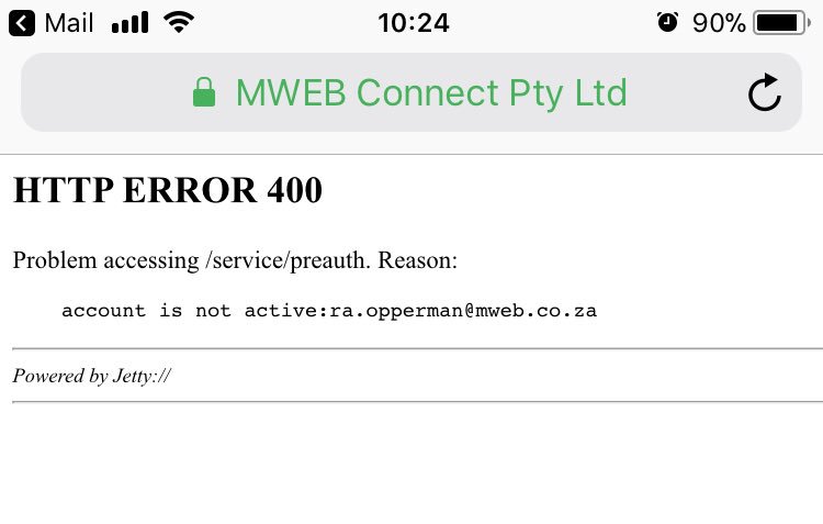 ReneOpperman's tweet photo. @MWEBTweets my email account seems to have disappeared.. 🤷🏻‍♂️
Please could you help? https://t.co/0cGaATD83o