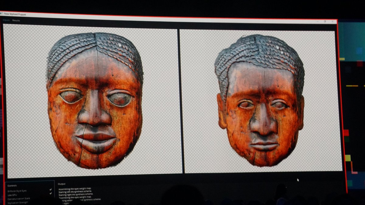 bioreconstruct's tweet photo. #projectpuppetron rapidly applies a graphic style to a photo or video source. #AdobeMAX demo included live web cam. https://t.co/a4dlI0CvjJ