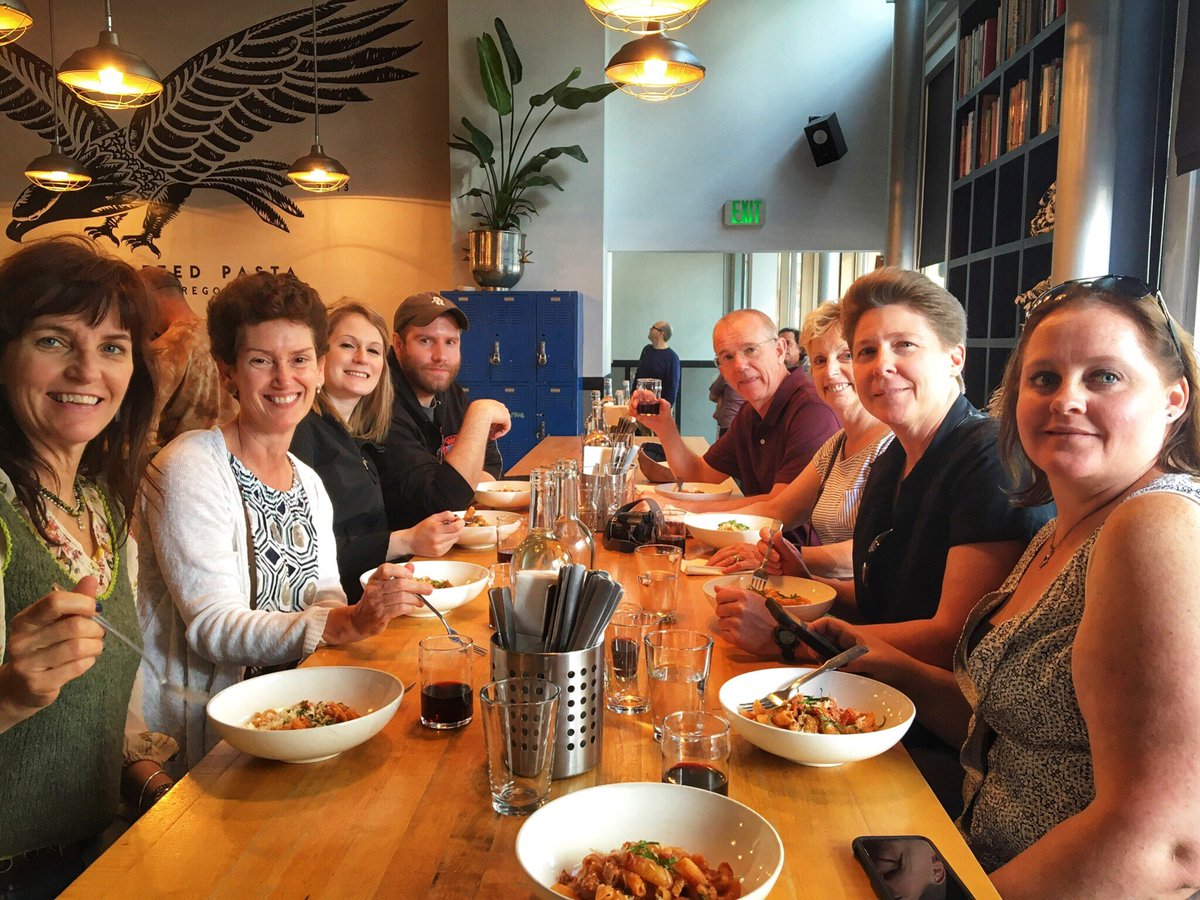 forktown's tweet image. Another fun group digging into fresh pasta and wine at @grassapdx on our Downtown Portland tour! #indowntownpdx #downtownpdx #bestofportland