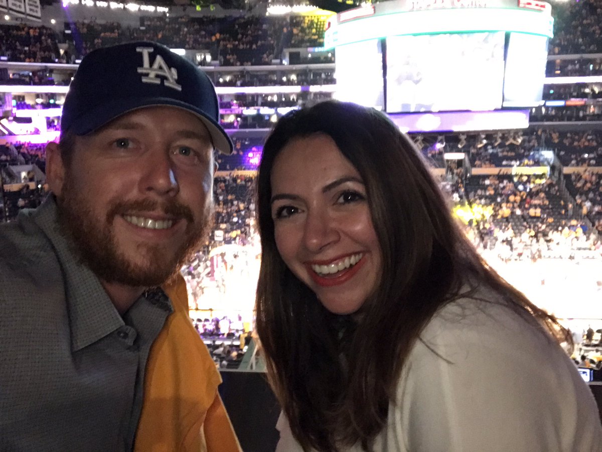 Saw <a href="/ericgarcetti/">Eric Garcetti</a> at dinner, <a href="/Dodgers/">Los Angeles Dodgers</a> going to the Series and <a href="/Lakers/">Los Angeles Lakers</a> opening night! #soLA #goBlue #LakersNation