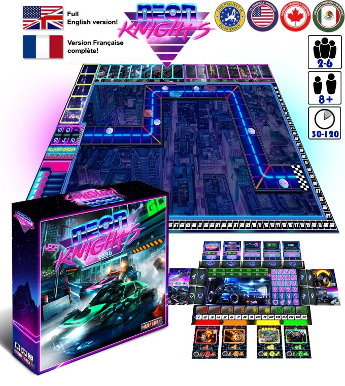 BangWeeGames's tweet photo. Neon Knights - A Cyberpunk Battle Racing Board game. You ready?
https://t.co/f6dO2m2EkT https://t.co/kLmX8iSVZE