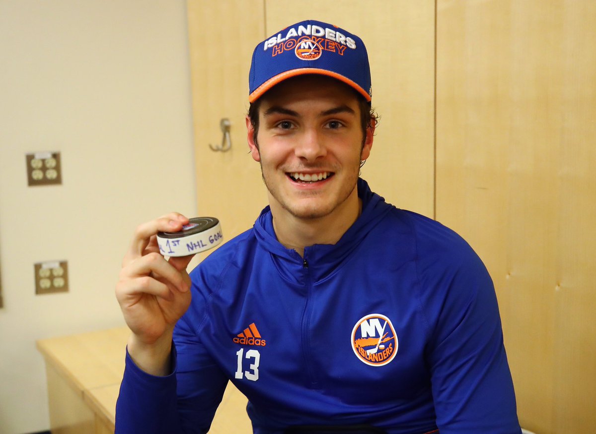 NYIslanders's tweet photo. Big night for @Barzal_97!

Congrats Barzy. 🤜🤛 #Isles #NHLFirsts https://t.co/8ZMUjPQFHk