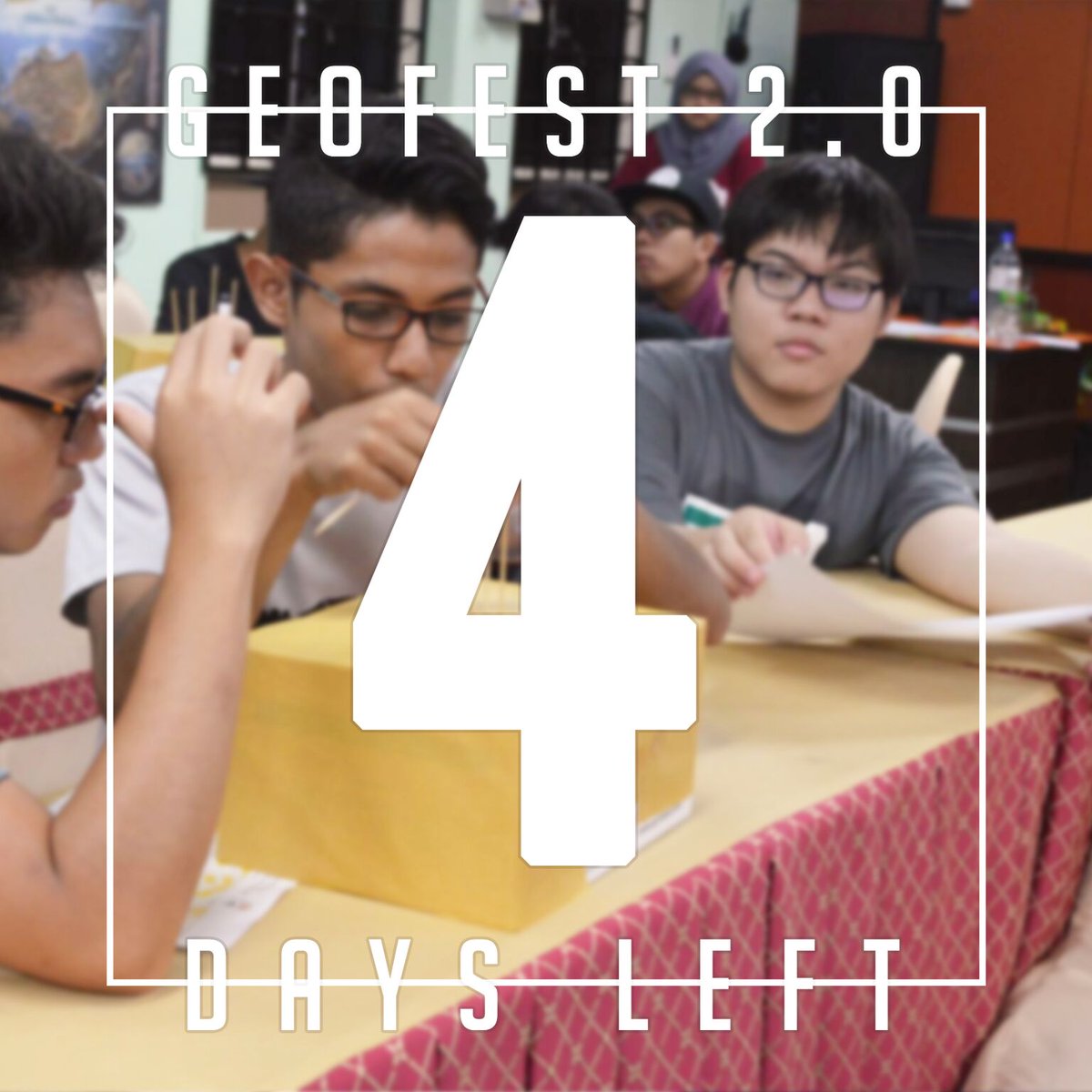 GEOFest2017's tweet photo. 4 days more...jangan lupa😊
#geofest2.0
#UTM https://t.co/JQk7JIn2j3