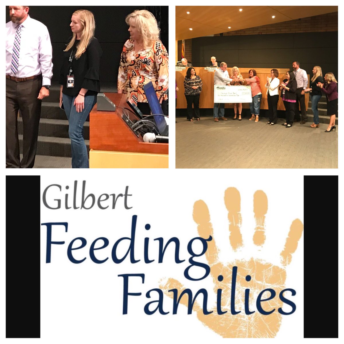 GPDRandyBrice's tweet photo. Our own Ashley Rekittke was recognized for her work on the Gilbert Feeding Families food drive for the United Food Bank. Great work! 👏👏 https://t.co/dDjsXURbKb