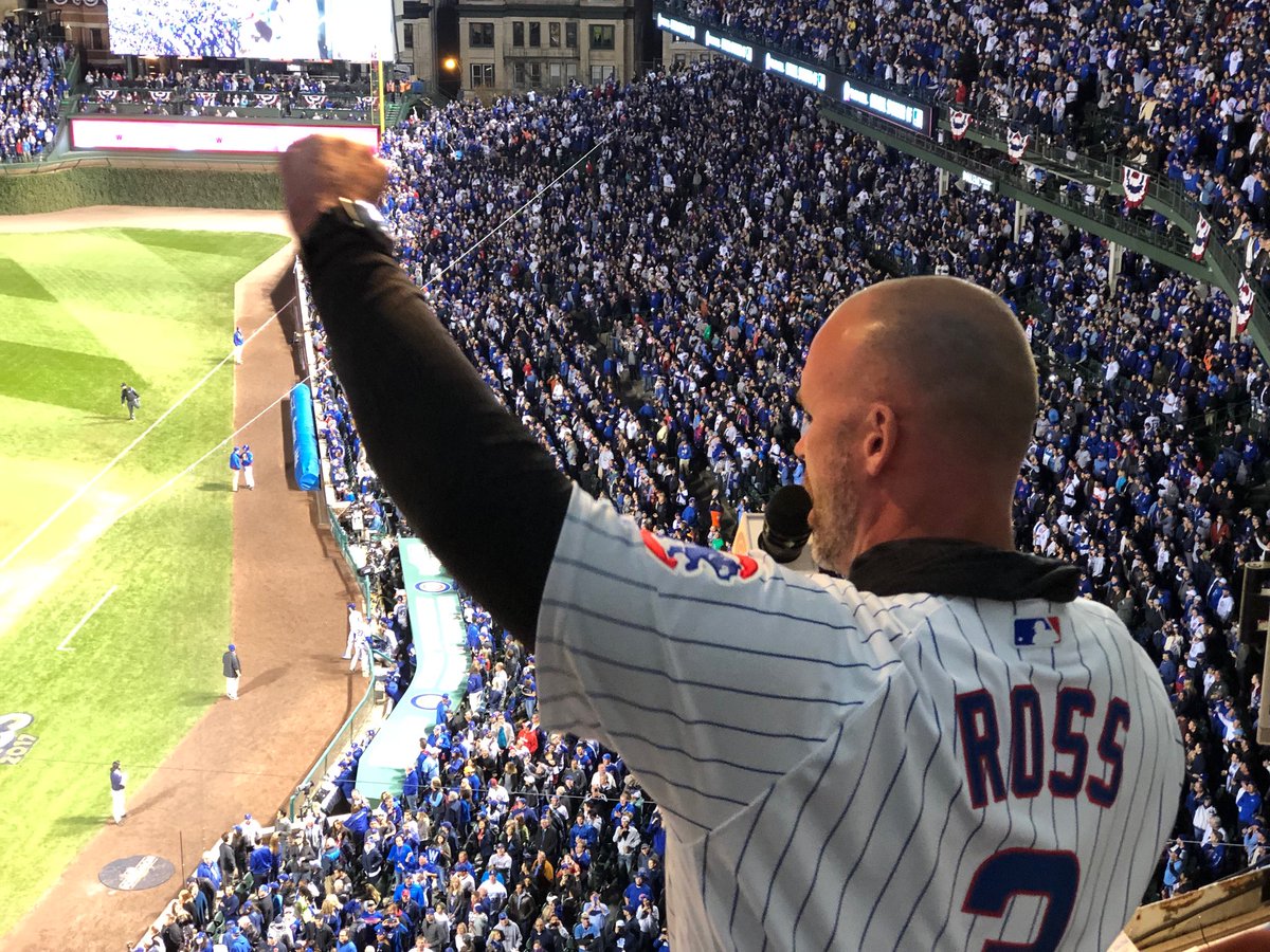 D_Ross3's tweet photo. Always feels good to be back at Wrigley. Thanks for the love @Cubs https://t.co/adOo3YtPoH
