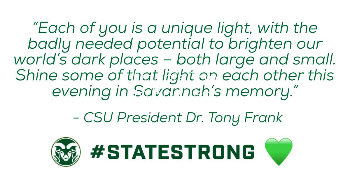 ColoradoStateU's tweet image. .@CSUTonyFrank's message to our #ColoradoState community this evening  col.st/M9zvR

#StateStrong