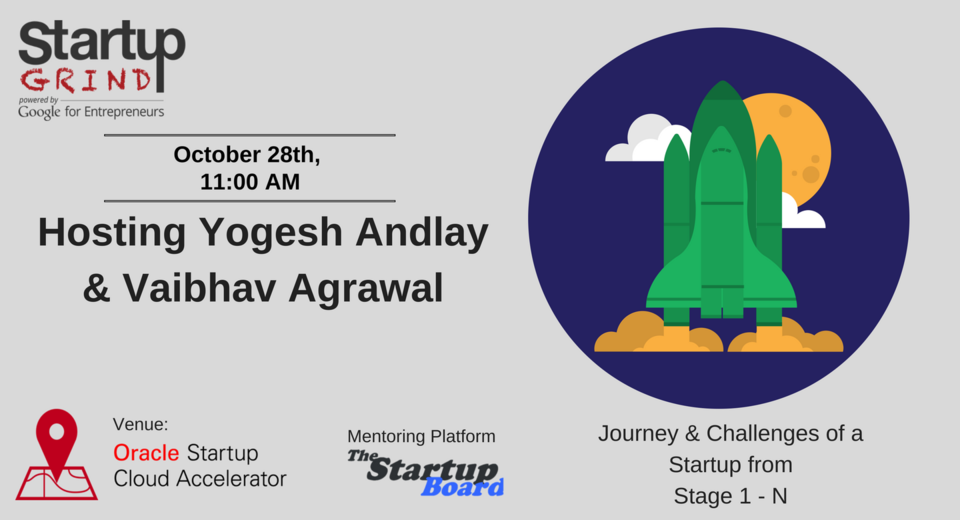 StartupGrindNOD's tweet photo. Join us for session on 'Design Thinking for Startups' by @yandlay &amp; a Fireside chat with @tweetingva, @LightspeedIndia on 28th October. https://t.co/7GX7tXW6Iy