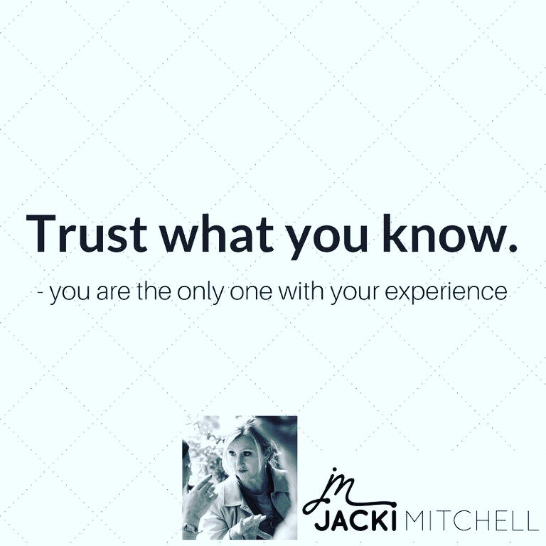 JackiMitchellAU's tweet photo. Every person needs to remind themselves every morning, TRUST what you know! #confidence #experience https://t.co/A5rzoiqmVI
