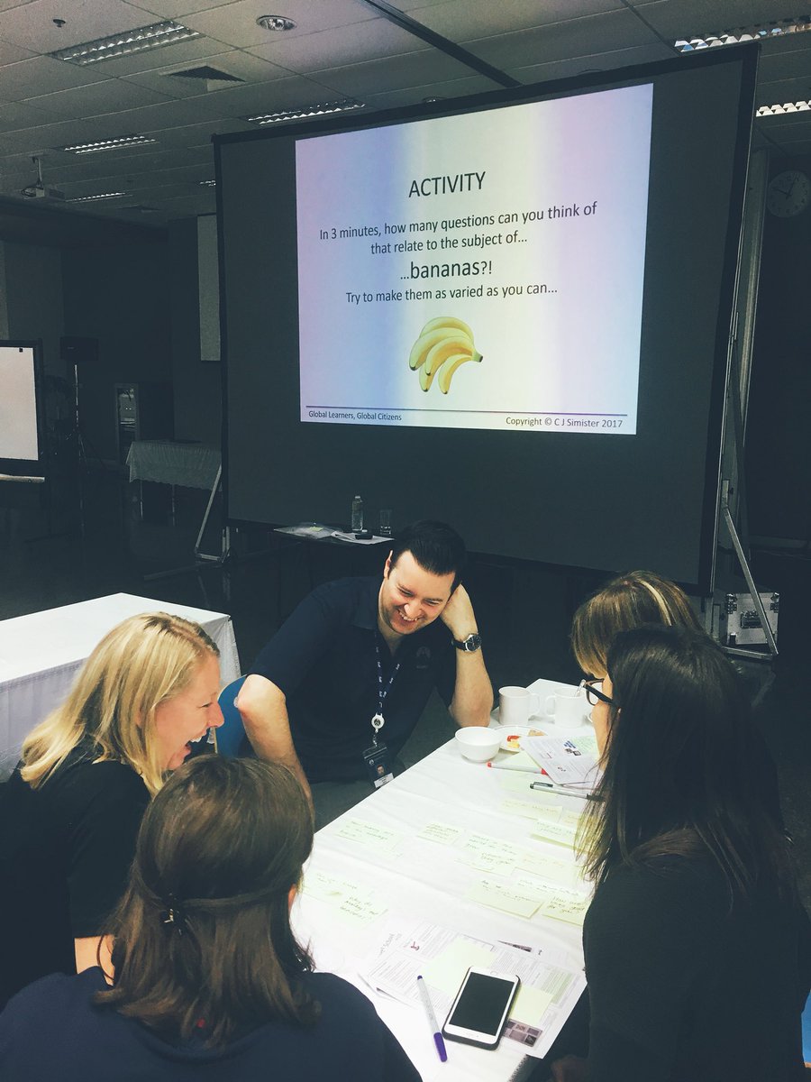 BangkokPatana's tweet photo. Getting the teaching creative juices flowing with bananas! #academicCPD #cjsimister https://t.co/3G731cylLt