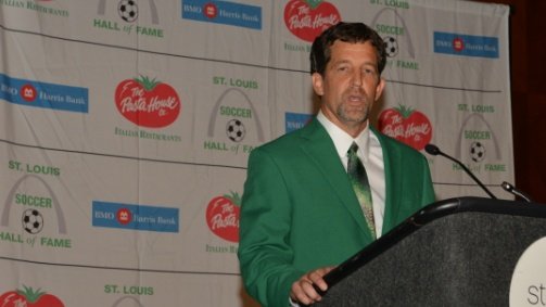 SoccerSTL's tweet photo. Fave story tonight - Bill Becher discovering 11 of his CYC Youth teammates on hand for his induction #STLsoccerHOF https://t.co/02BC16E9Iu
