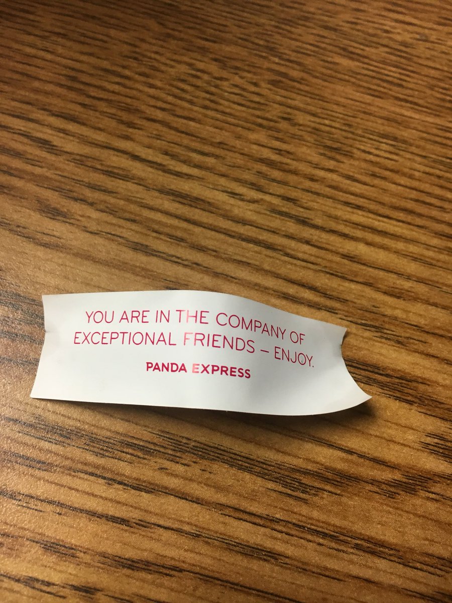 TeachHappier's tweet photo. #positivejournal entry 23: Found this in my fortune cookie while eating lunch with my admin team. #teachhappier https://t.co/l0gv860tqo