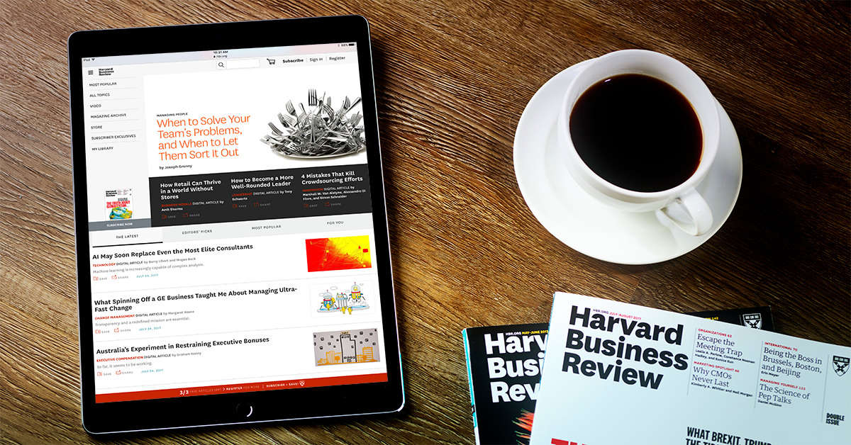 Subscribers get unlimited access to HBR.org digital articles, tools &amp; resources. Subscribe today. s.hbr.org/2z3UEtp