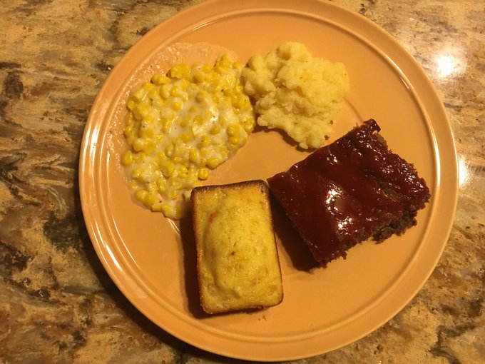 I got to cook again to day. I made maple glazed meatloaf, cheesy garlic mashed potatoes, homemade cream