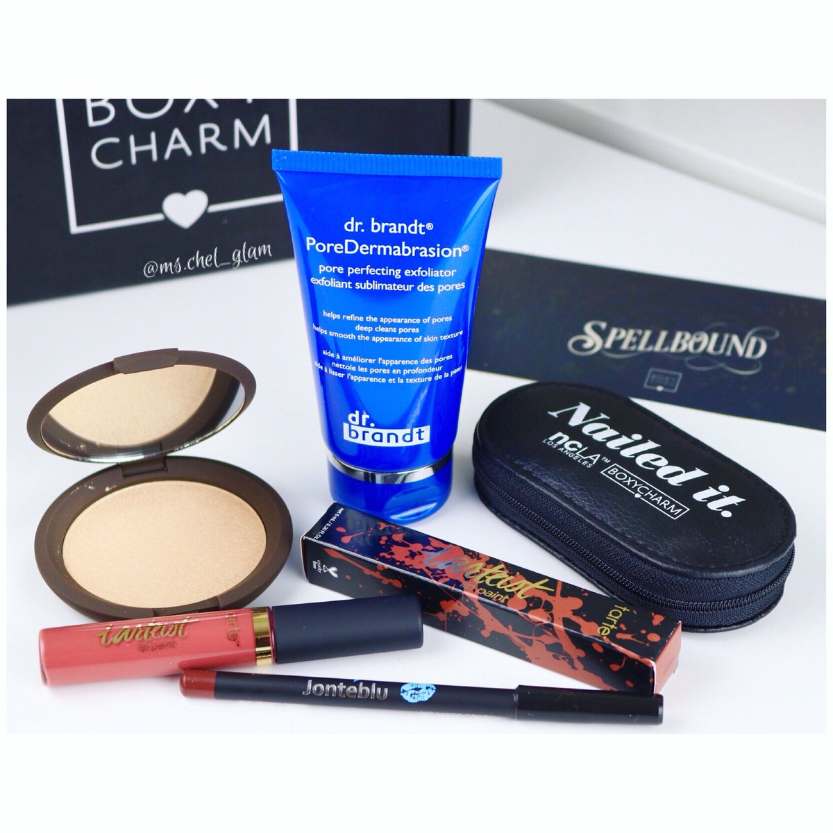 mychelsnowden11's tweet photo. #octoberboxycharm #spellbound @boxycharm @tartecosmetics @BECCA_COSMETICS @jonteblu @drfredricbrandt https://t.co/9VjN673htt