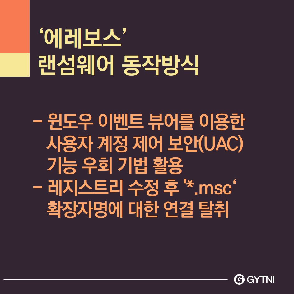 저렴한 복구 비용을 요구하는 ‘에레보스’ 랜섬웨어😠

카드뉴스 보러가기▶ naver.me/FiaFFkC8                  

#카드뉴스 #랜섬웨어 #ransomware