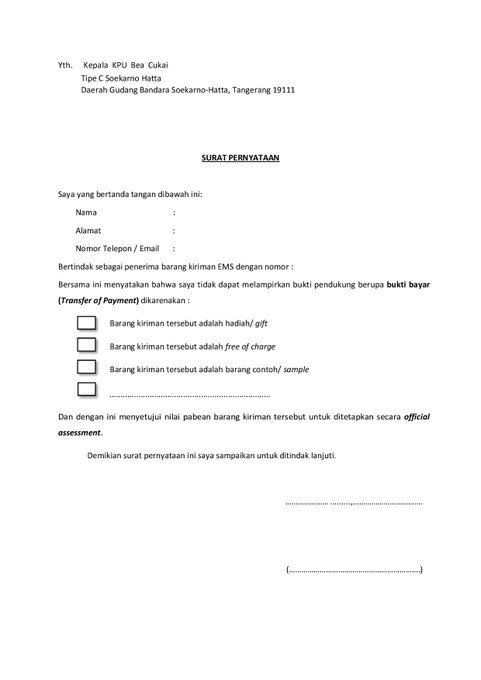 Bea Cukai Soekarno Hatta On Twitter Dnunkiy Posindonesia Bisa Mengisi Surat Pernyataan Tidak Dapat Menyertakan Bukti Bayar Dan Bersedia Menerima Penetapan Pejabat Bea Dan Cukai Trims Https T Co Tdlbwd2a2x Twitter