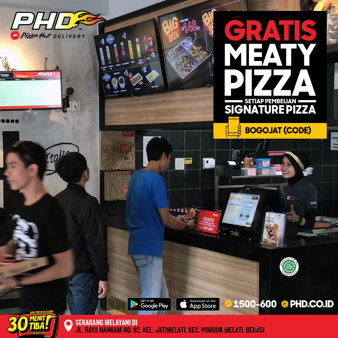 phd_id's tweet photo. #PHDJatiWarna buka kembali. FREE #MeatyPizza tiap beli #SignaturePizza. Belian via website/aplikasi PHD gunakan kode: BOGOJAT πS&K Berlaku https://t.co/WSZWthFoUK